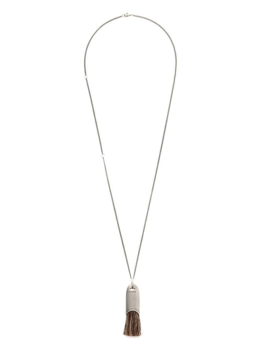 Personal Brush Necklace In Silver/brown Product Image