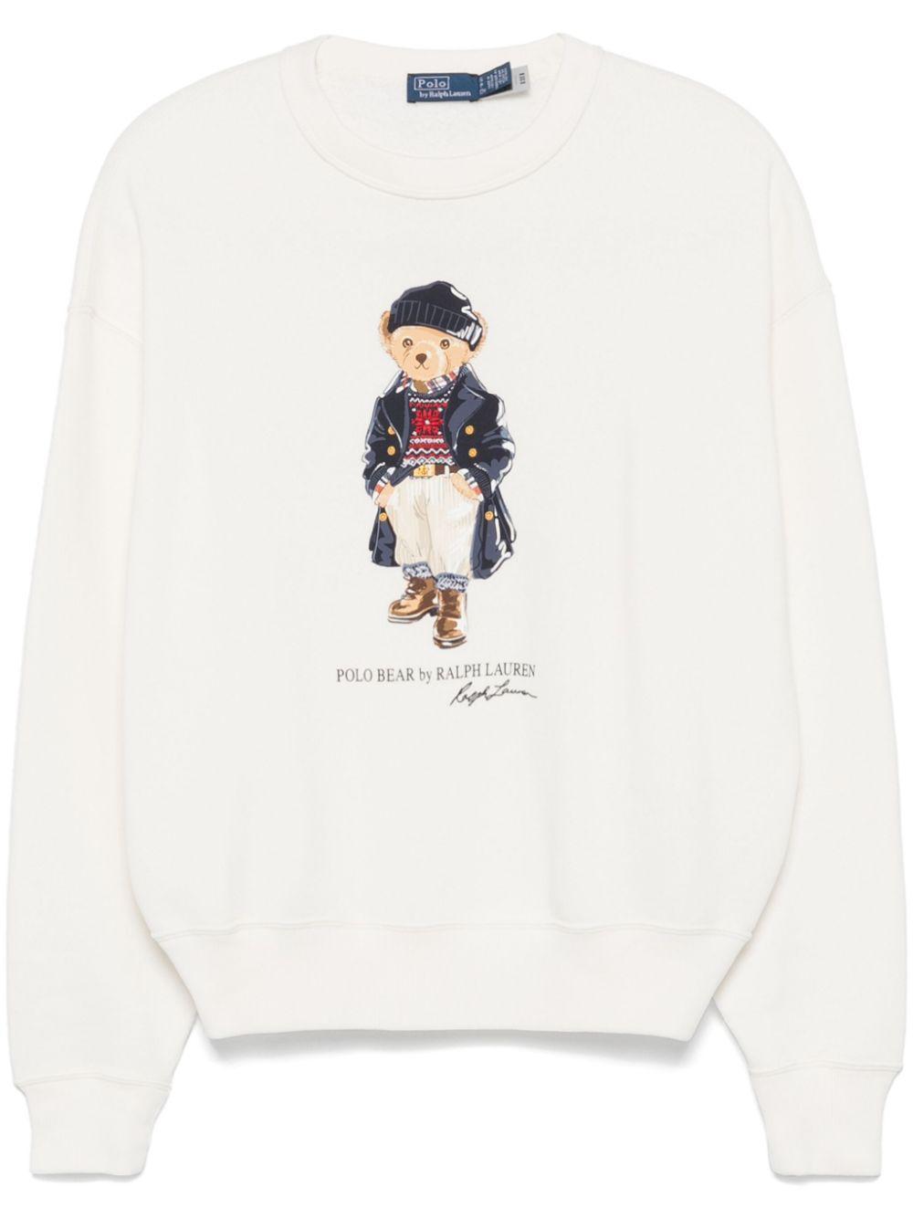 POLO RALPH LAUREN Polo Bear Fleece Crewneck In White Product Image