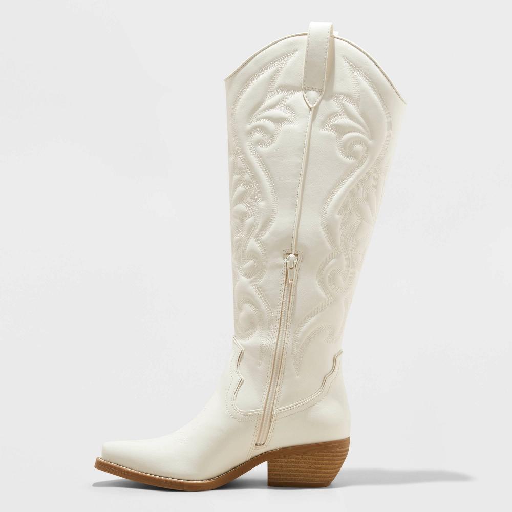 Womens Kenzi Western Boots with Memory Foam Insole - Wild Fable Ivory 6 Product Image