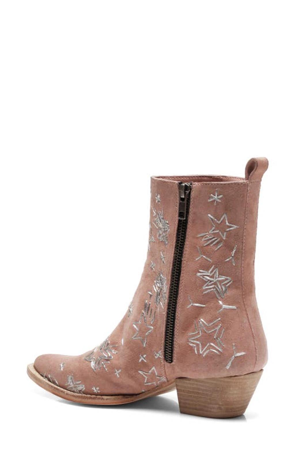 Bowers Embroidered Bootie In Perfect Pink Product Image