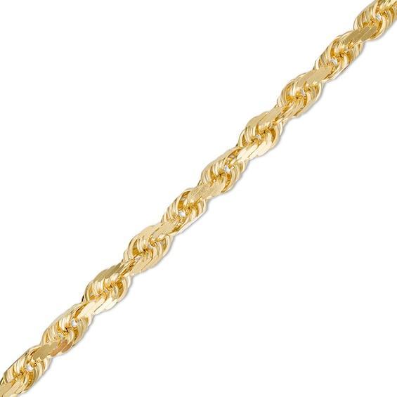 Men's 5.0mm Glitter Rope Chain Bracelet in Solid 14K Gold - 8.0" Product Image