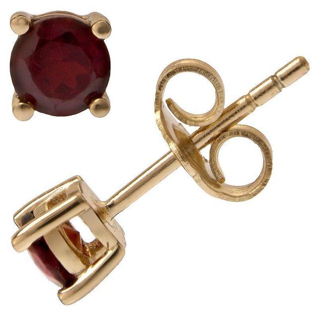 Gemistry 14k Gold Garnet Stud Earrings, Womens Product Image