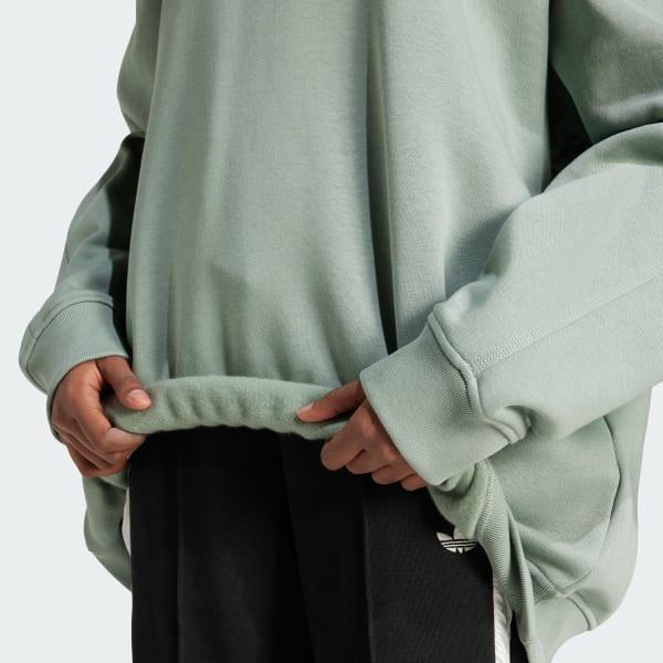 Essentials Fleece Long Oversized Crew Sweatshirt Product Image