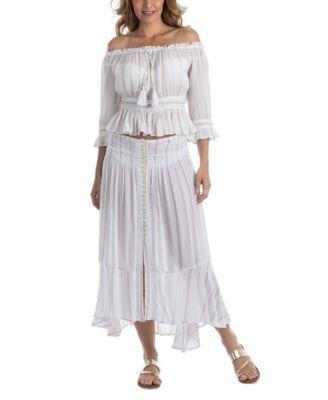 Dotti Womens Cotton Swim Cover Up Top Skirt Product Image