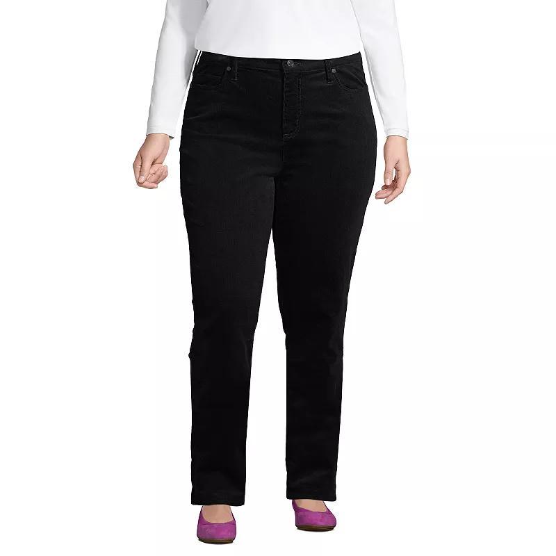 Plus Size Lands End Midrise Straight-Leg Corduroy Pants, Womens Product Image