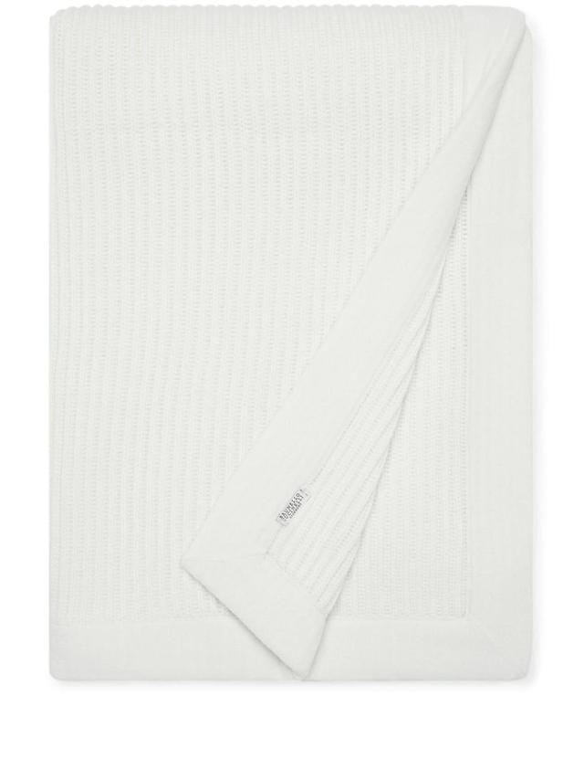 Cashmere Ribbed Blanket In Grey Product Image