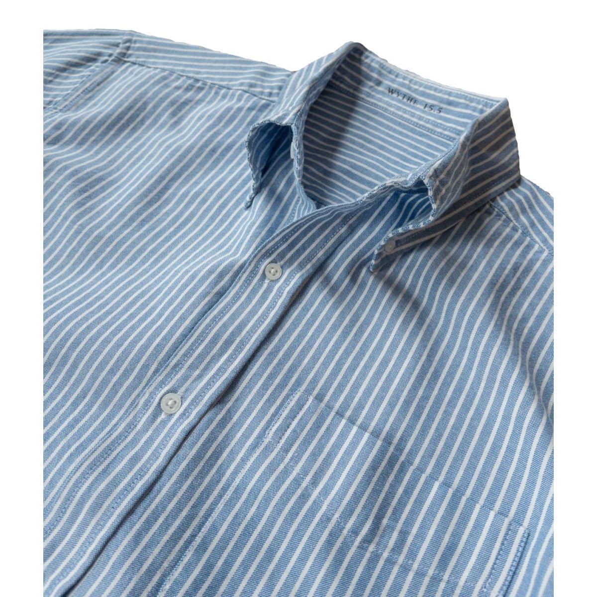 Oxford Cloth Button Down Classic Blue and White Stripe Product Image