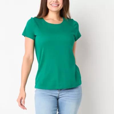 St. John's Bay Womens Crew Neck Short Sleeve T-Shirt Product Image