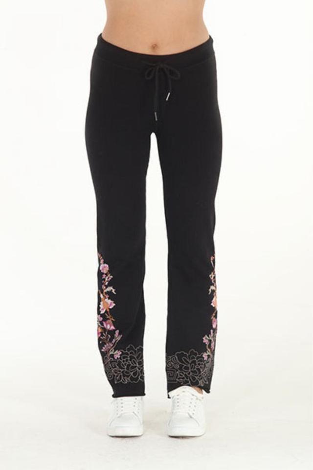 Black Embroidered Sweatpants Product Image