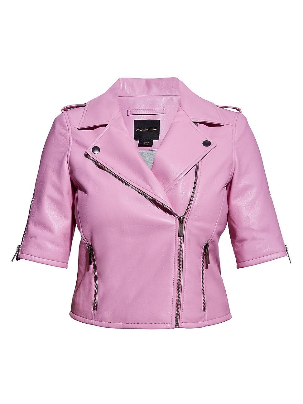 AS by DF Clementine Recycled Leather Blend Moto Jacket Product Image