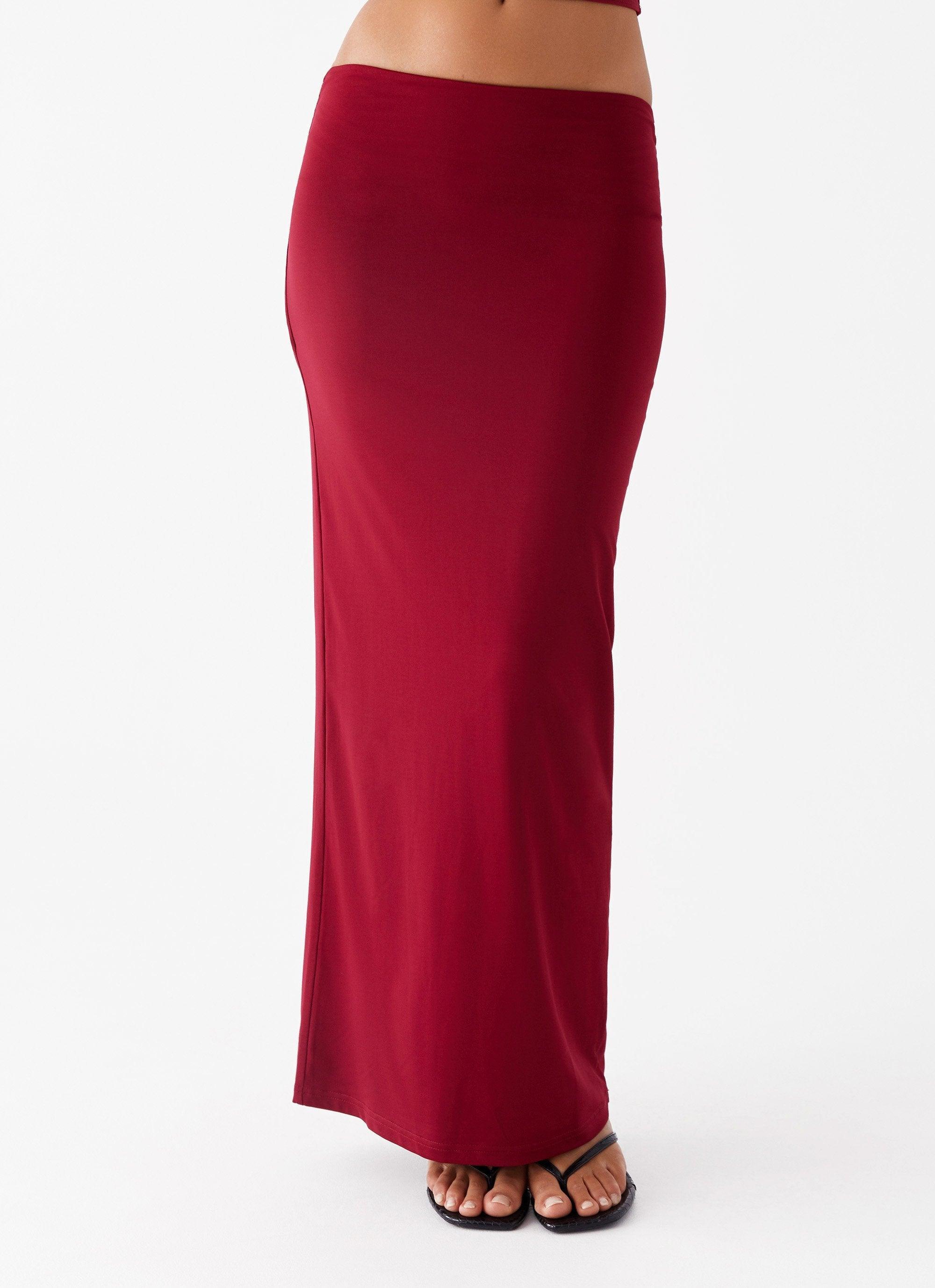 Solace Soul Maxi Skirt - Maroon Product Image