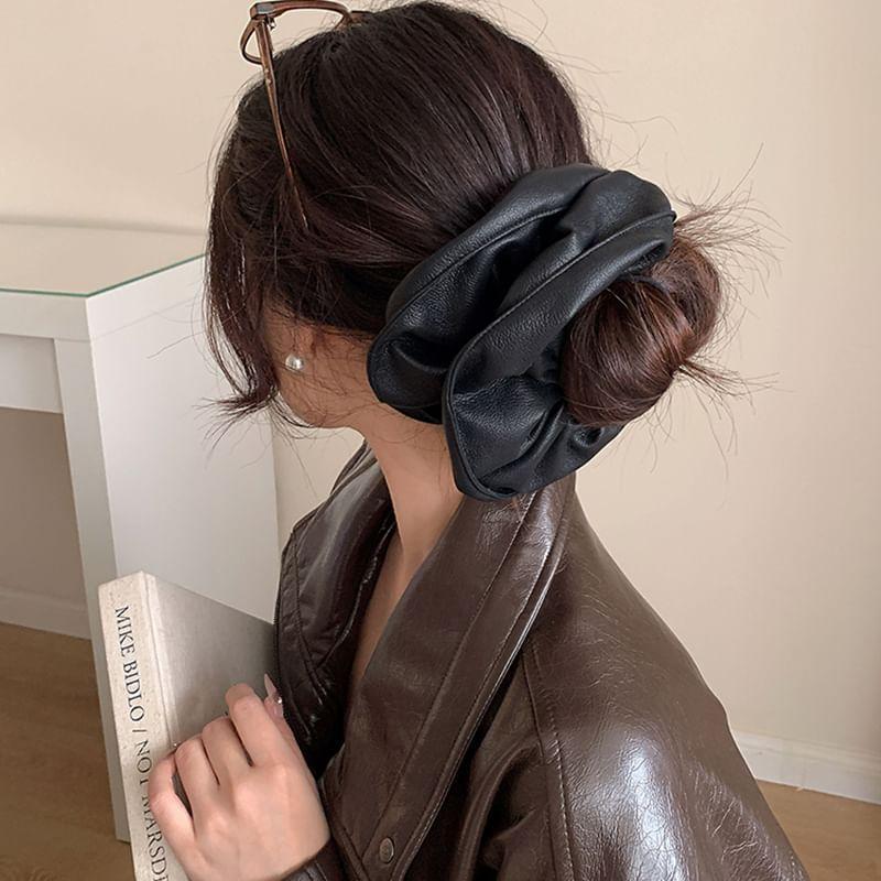 Faux Leather Scrunchie Product Image