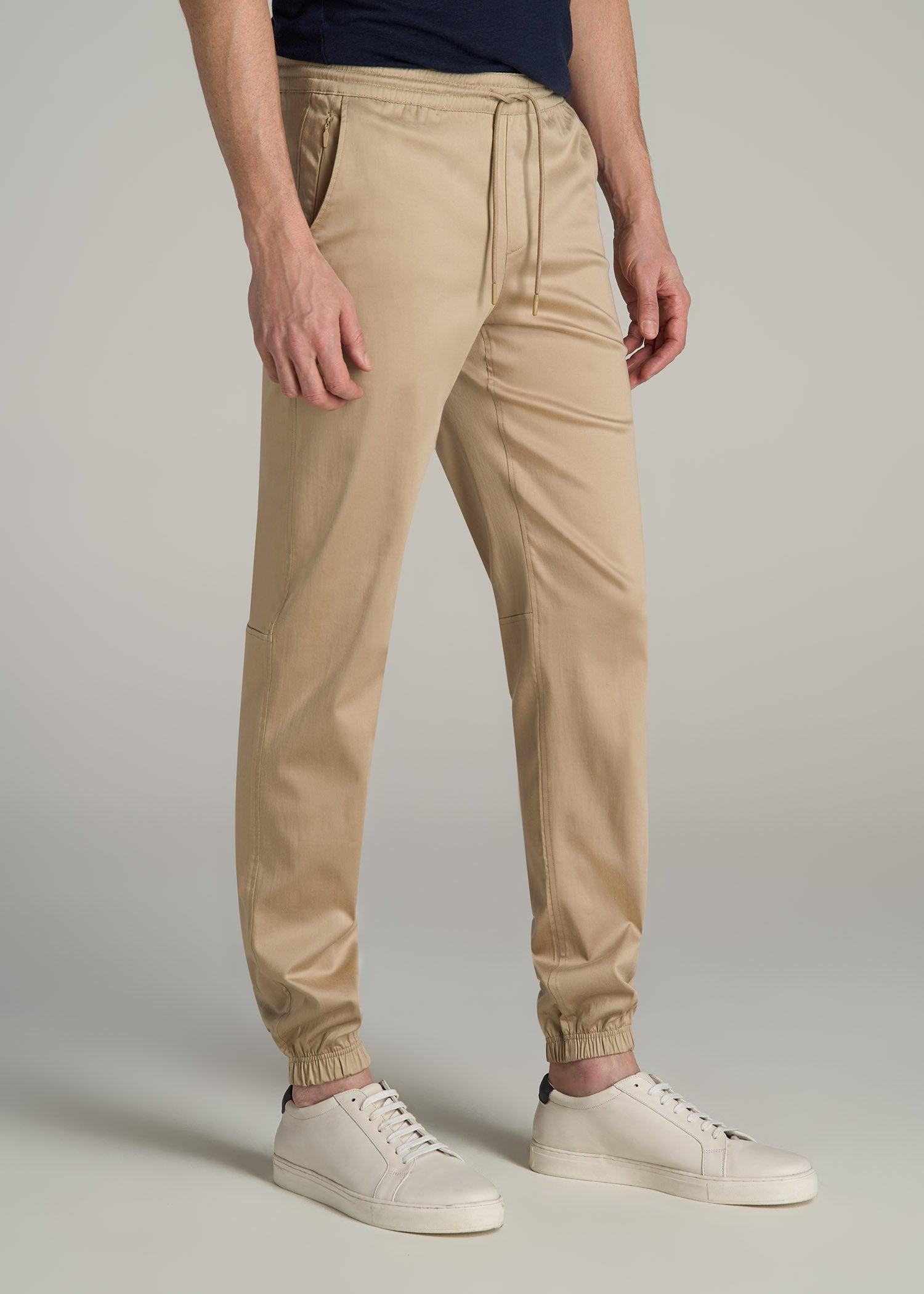 Stretch Twill Tall Men's Jogger Pants in Desert Khaki Product Image