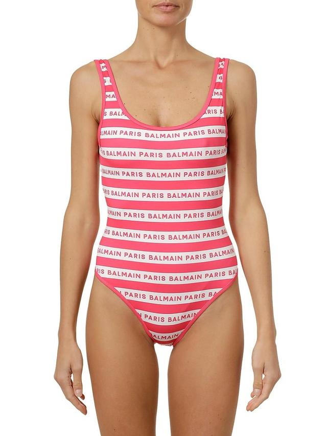 Womens New Iconic Striped Logo One-Piece Swimsuit Product Image