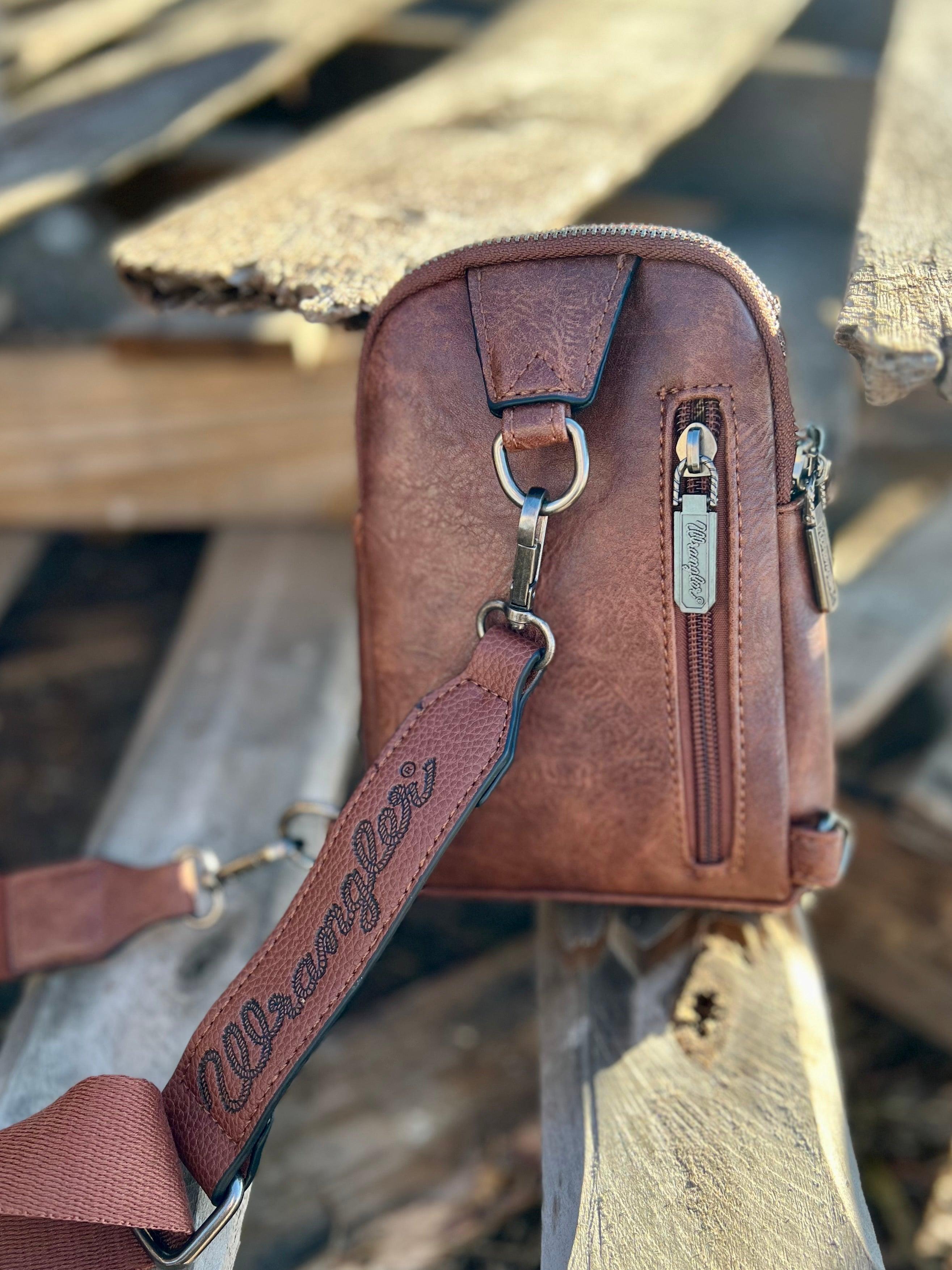 The Original Wrangler Brown Sling Back Crossbody Bag Product Image