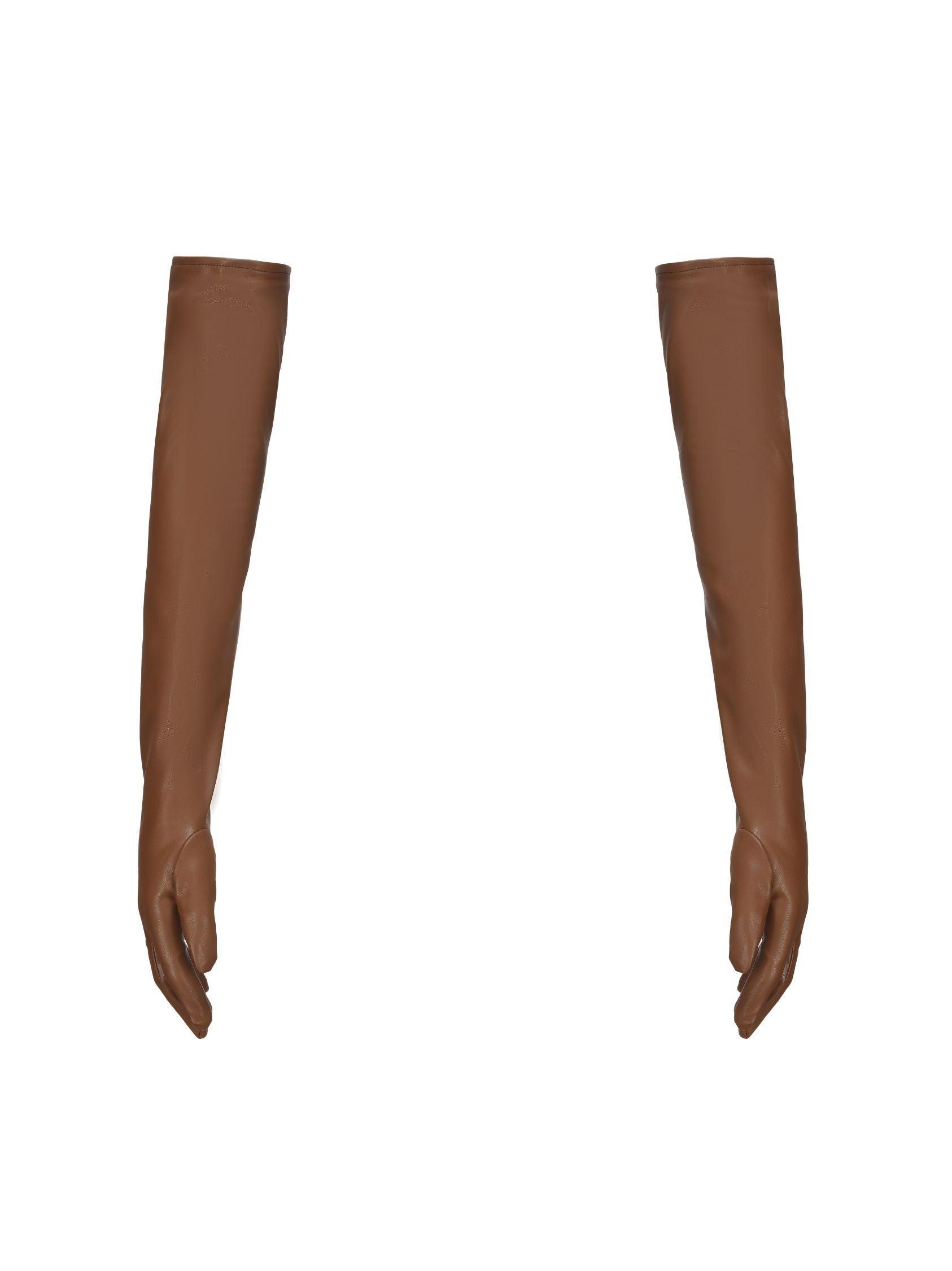 Brittany Leather Gloves (Brown) Product Image