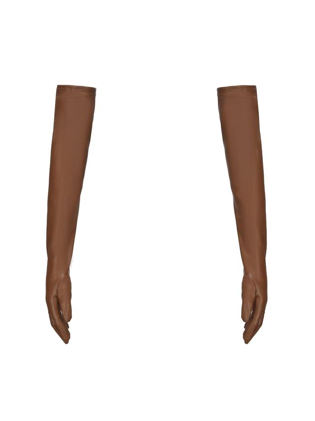 Brittany Leather Gloves (Brown) Product Image