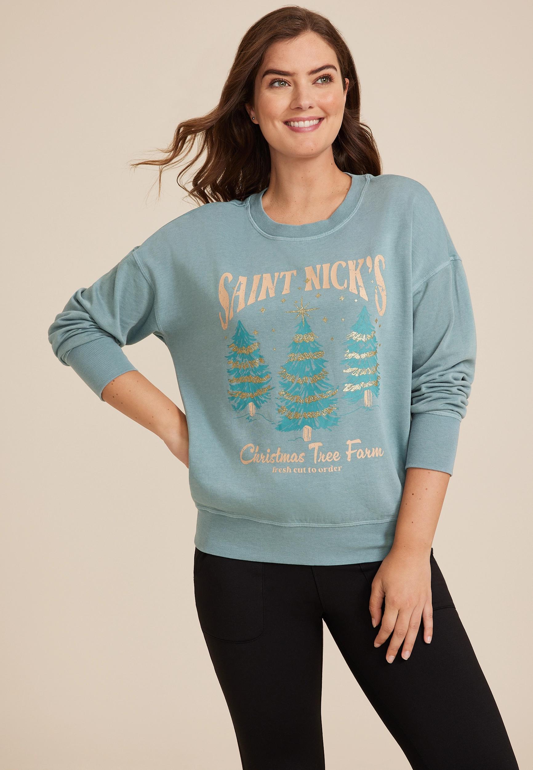 St Nicks Christmas Tree Farm Relaxed Fit Sweatshirt Product Image