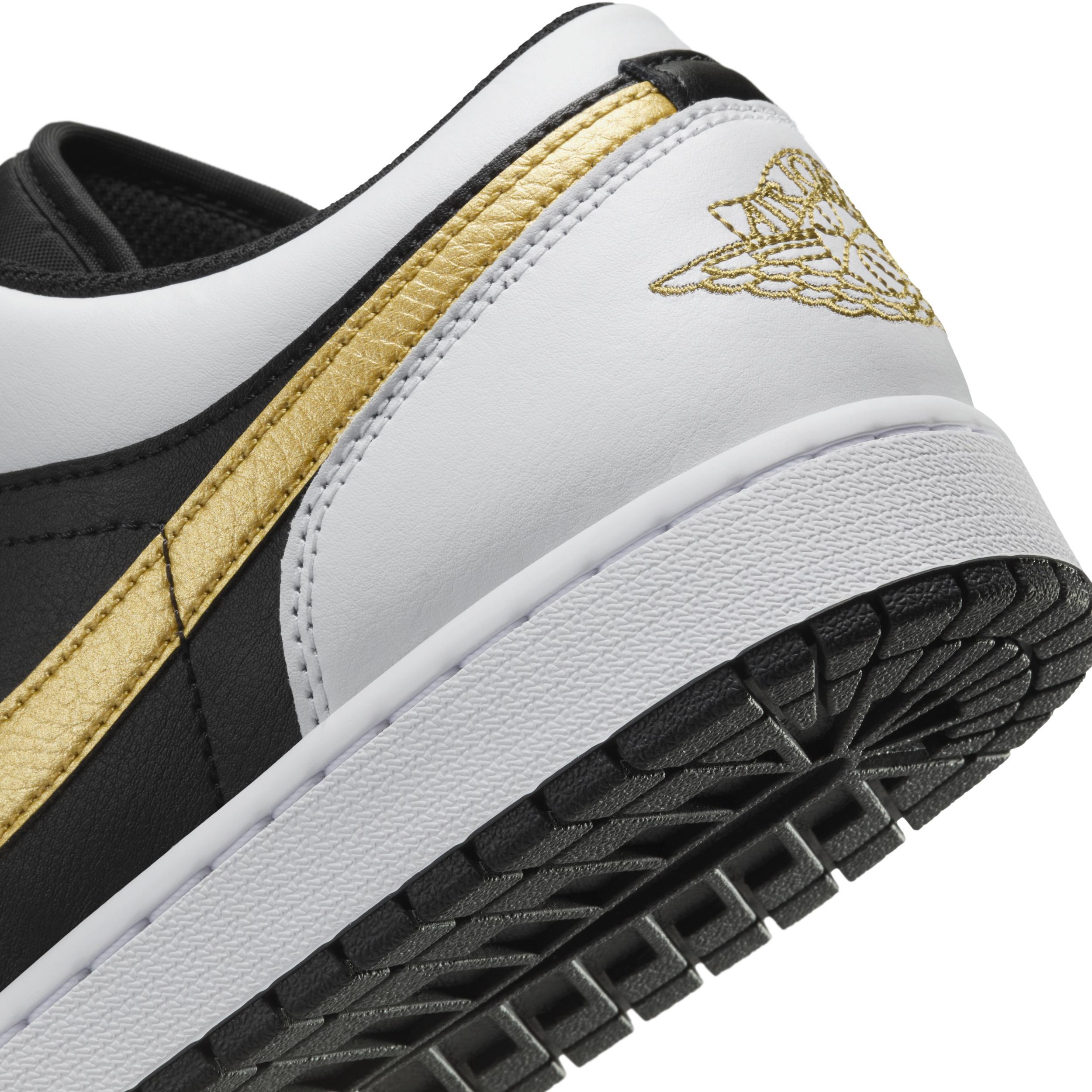 Jordan Mens Jordan AJ 1 Low - Mens Shoes Gold/White/Black Product Image