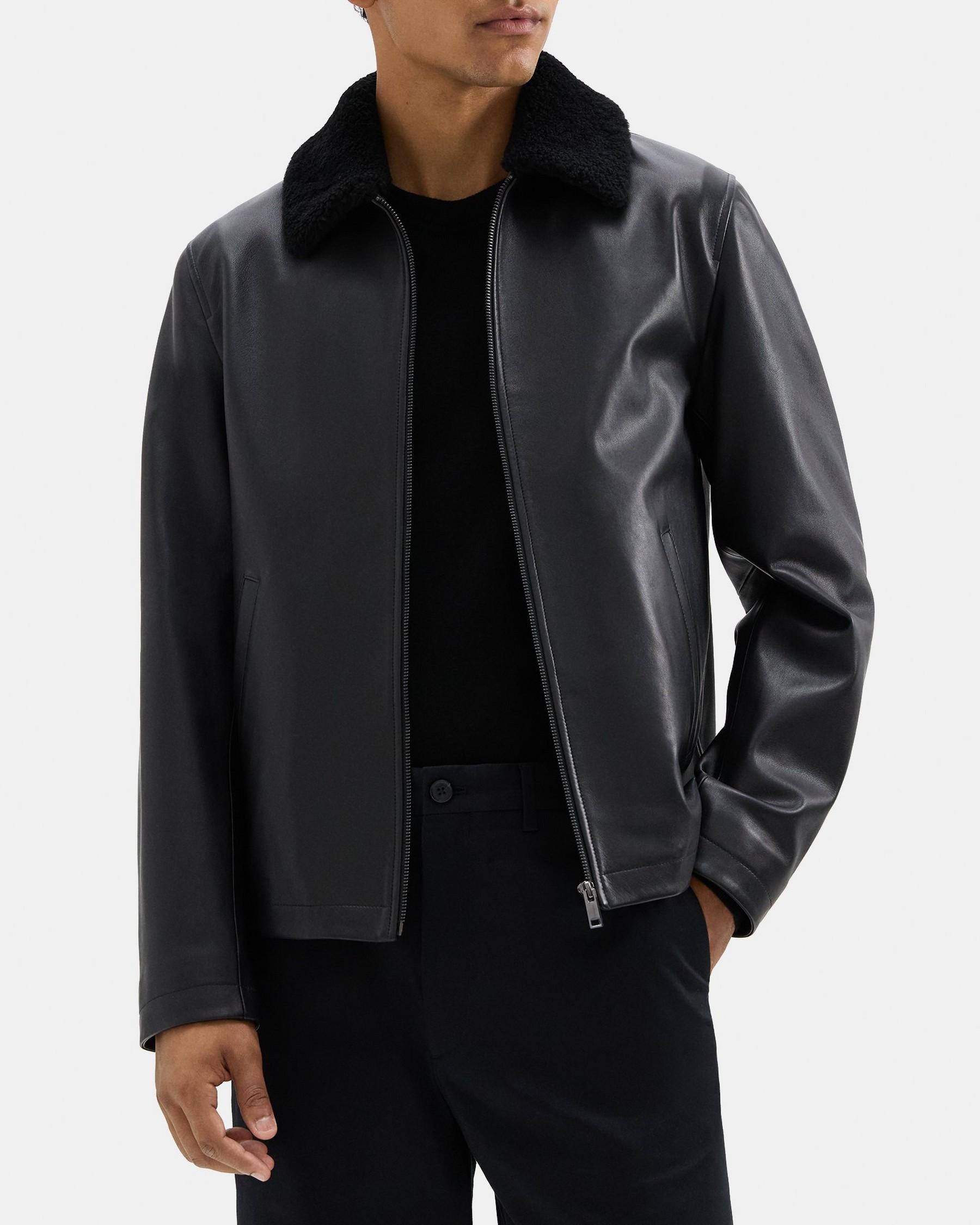 Zip Jacket in Leather Product Image