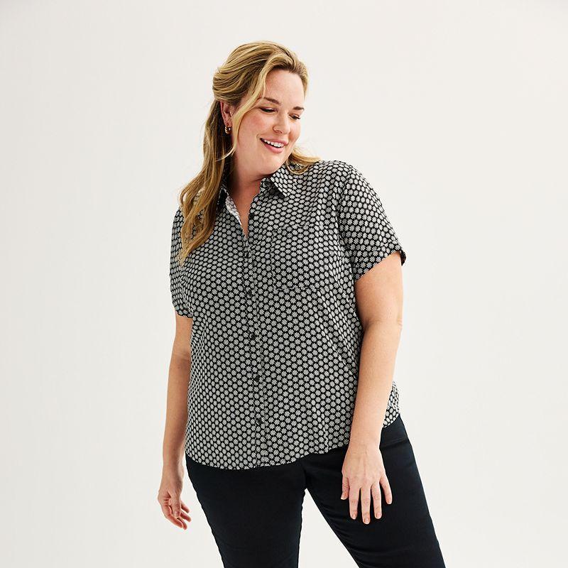 Plus Size Croft & Barrow Camp Shirt, Womens Product Image