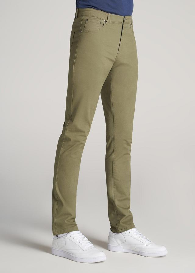 Carman TAPERED Fit Five Pocket Pants for Tall Men in Fatigue Green Male Product Image