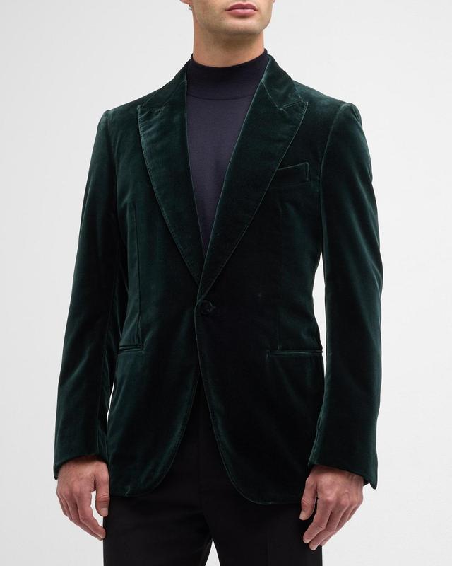 Mens Velvet Peak-Lapel Sport Coat Product Image