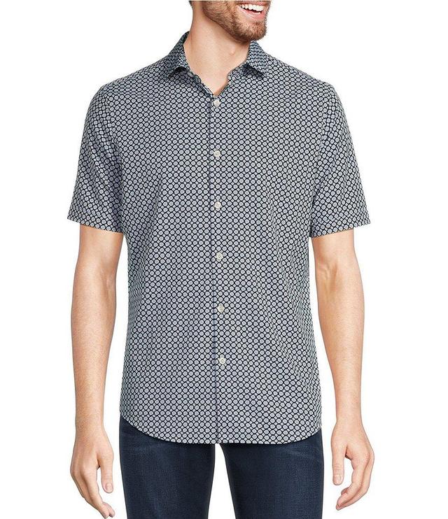 Murano Slim Fit Performance Stretch Lasso Print Short Sleeve Woven Shirt Product Image