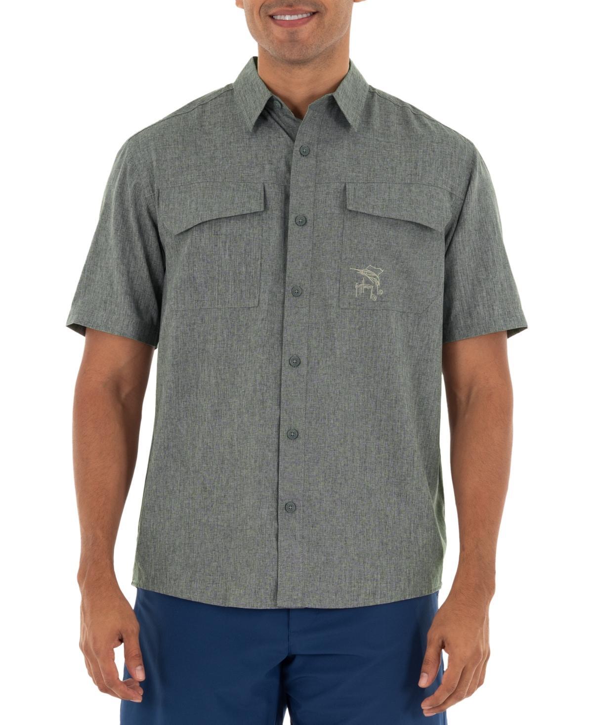 Guy Harvey Mens Short Sleeve Heathered Fishing Shirt Product Image