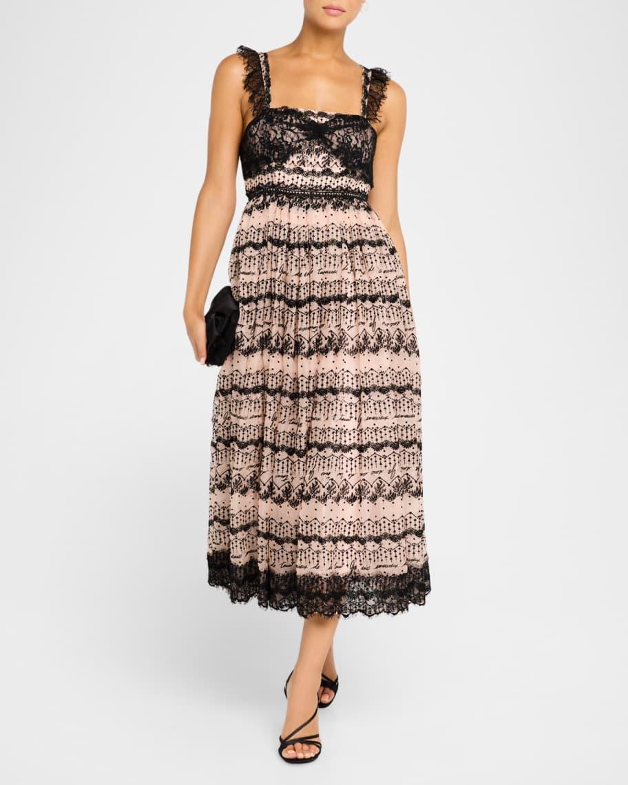 Fen Lace-Trim Midi Dress Product Image