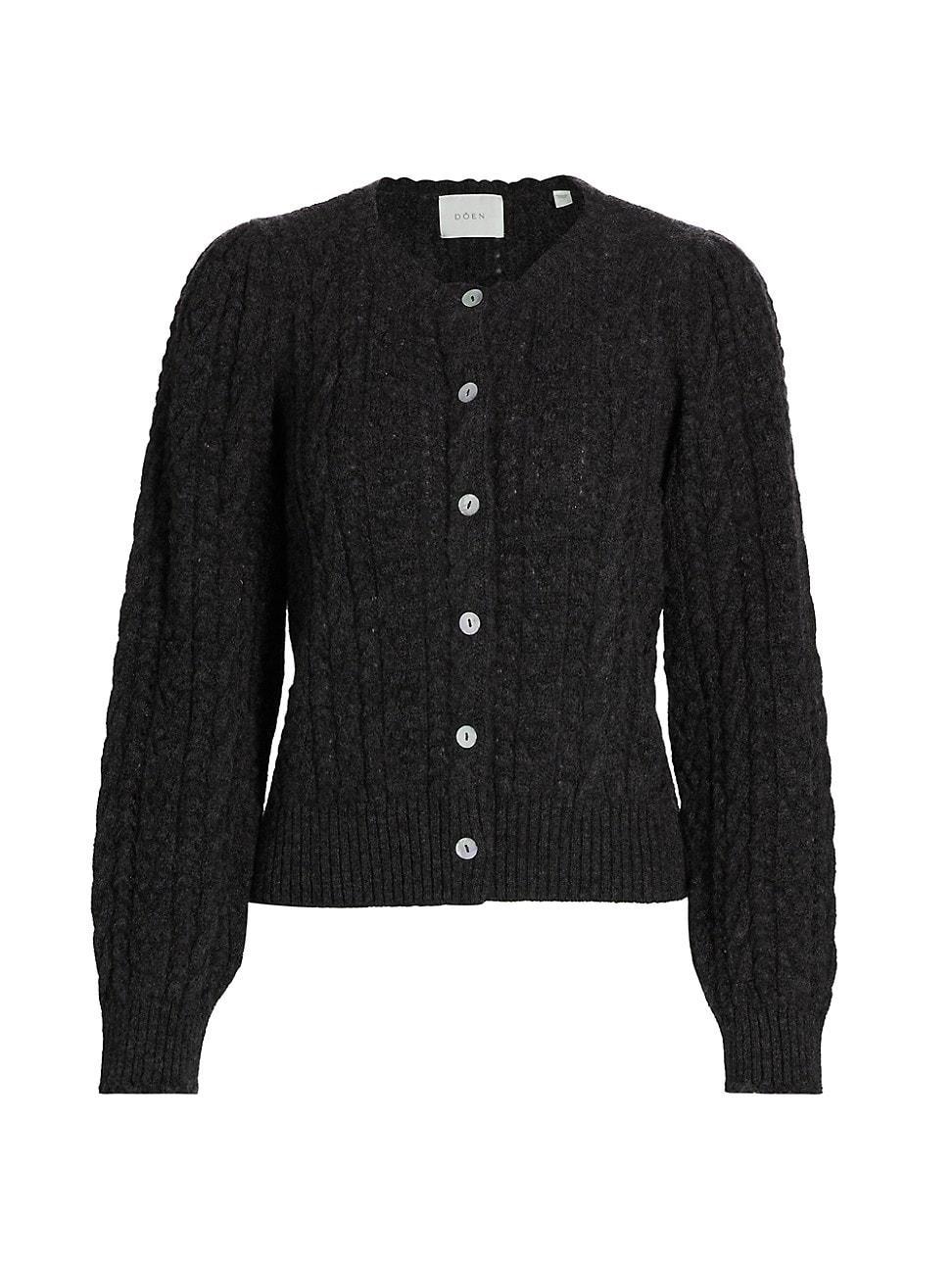 Womens Emery Alpaca-Blend Cable-Knit Cardigan product image