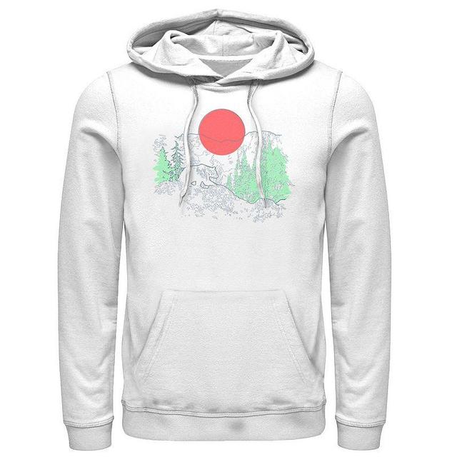 Mens Cali Bear Mountains With Neon Trees Line Sketch Hoodie Product Image