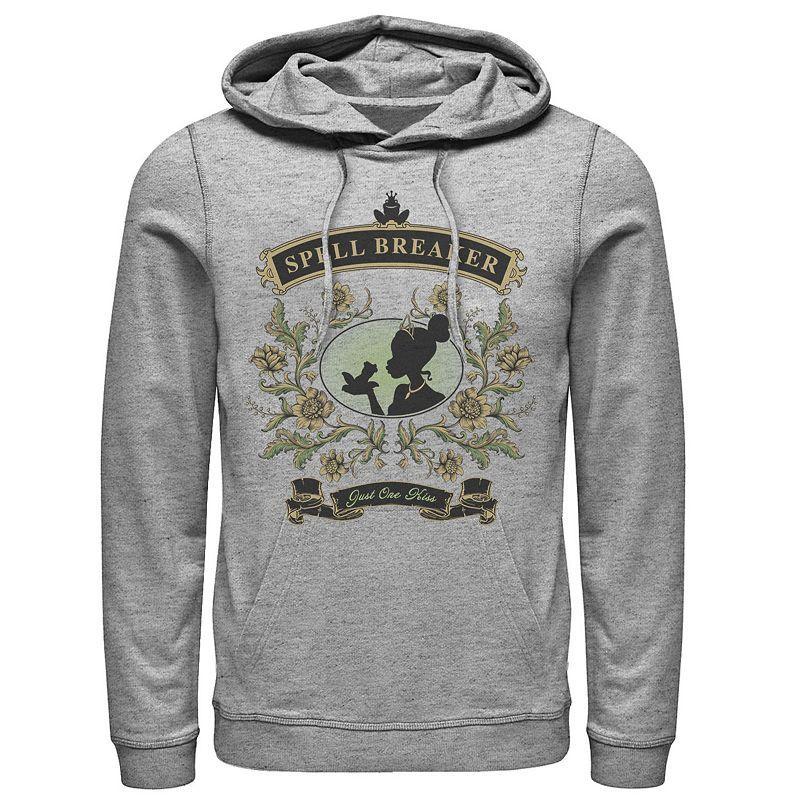 Mens Disney Princess & The Frog Spell Breaker Floral Silhouette Hoodie Athletic Grey Product Image