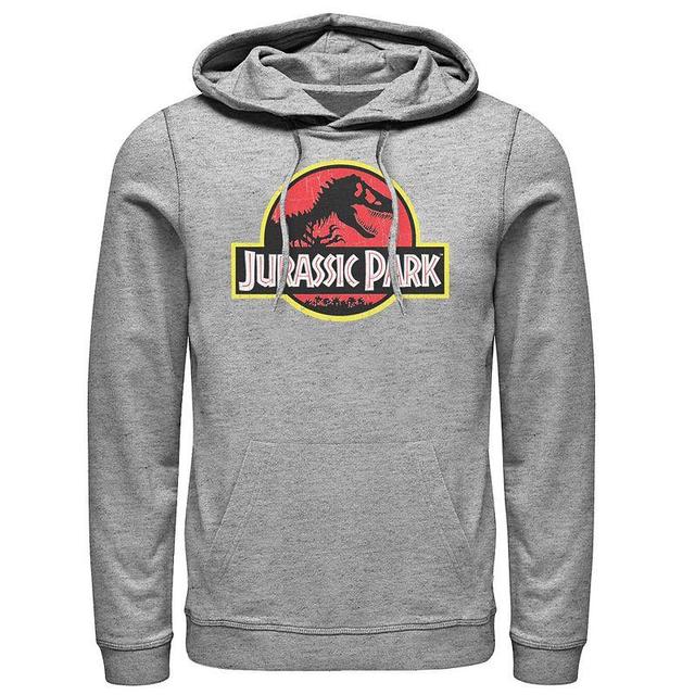 Mens Jurassic Park Classic Original Logo Graphic Hoodie Grey Product Image