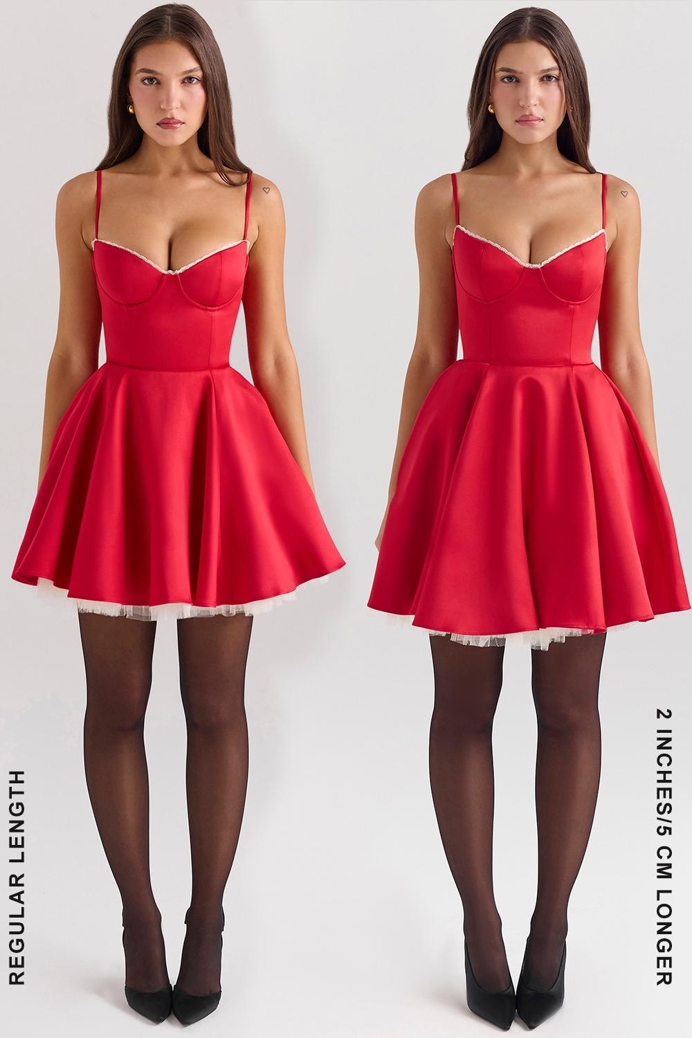 Minimoiselle Holly Red Satin Tulle Mini Dress Product Image