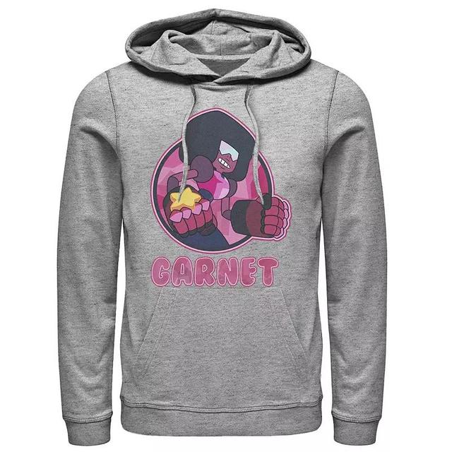 Mens Cartoon Network Steven Universe Garnet Circle Portrait Hoodie Athletic Grey Product Image