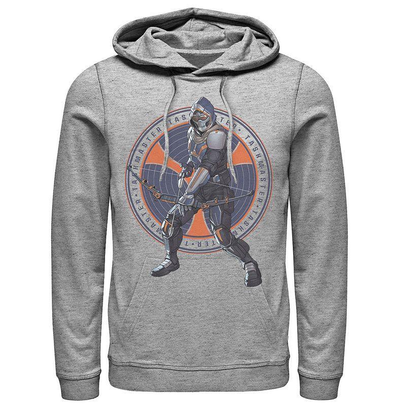 Mens Marvel Black Widow TaskMaster Coin Portrait Hoodie Athletic Grey Product Image