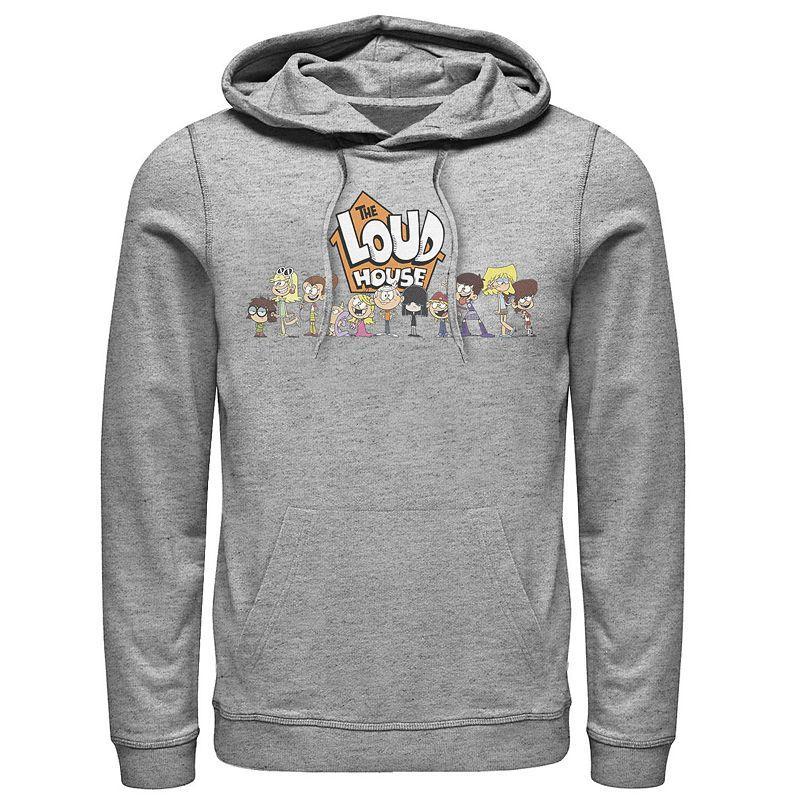 Mens Nickelodeon The Loud House Cast In A Row Logo Graphic Hoodie Grey Product Image