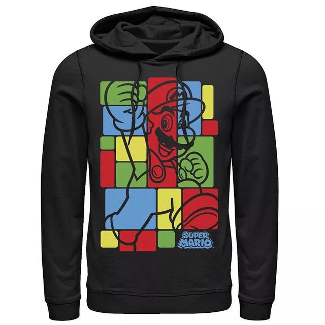 Mens Nintendo Super Mario Colorful Squares Fill Classic Hoodie Product Image