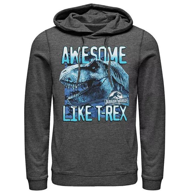 Mens Jurassic World Two Awesme Lke T-Rex Hoodie Grey Heather Product Image