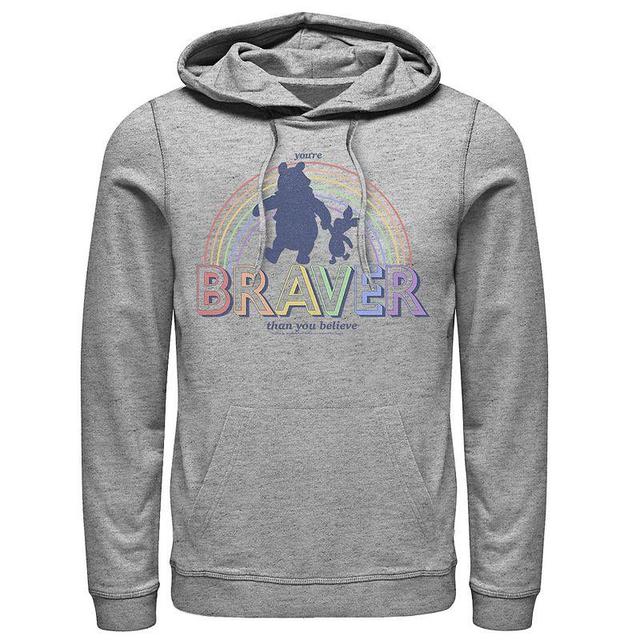 Disneys Winnie The Pooh Pride Youre Braver Than You Believe Mens Hoodie Athletic Grey Product Image