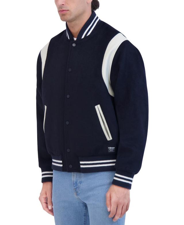 Hudson Mens Varsity Jacket with Faux Leather Trim Product Image