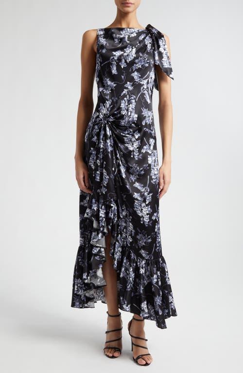 Cinq  Sept Anwen Floral Asymmetric Hem Silk Maxi Dress Product Image