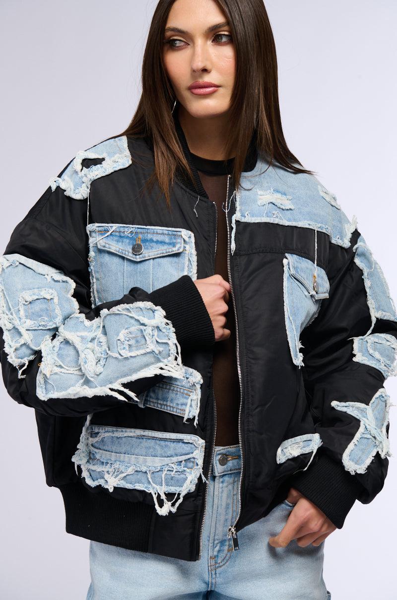 TUMI MIXED MEDIA BOMBER JACKET Product Image