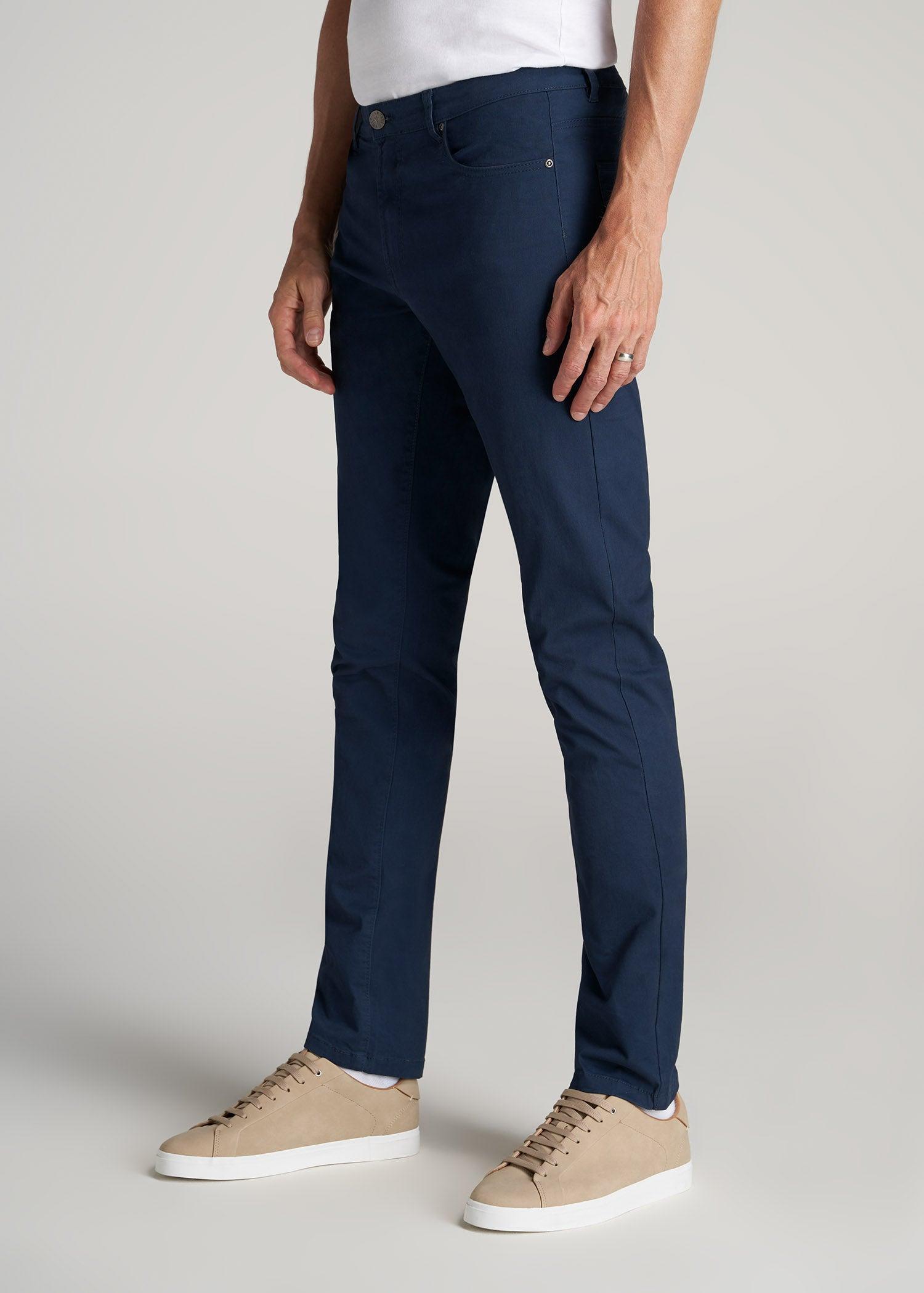 Carman TAPERED Fit Five Pocket Pants for Tall Men in Marine Navy Male Product Image