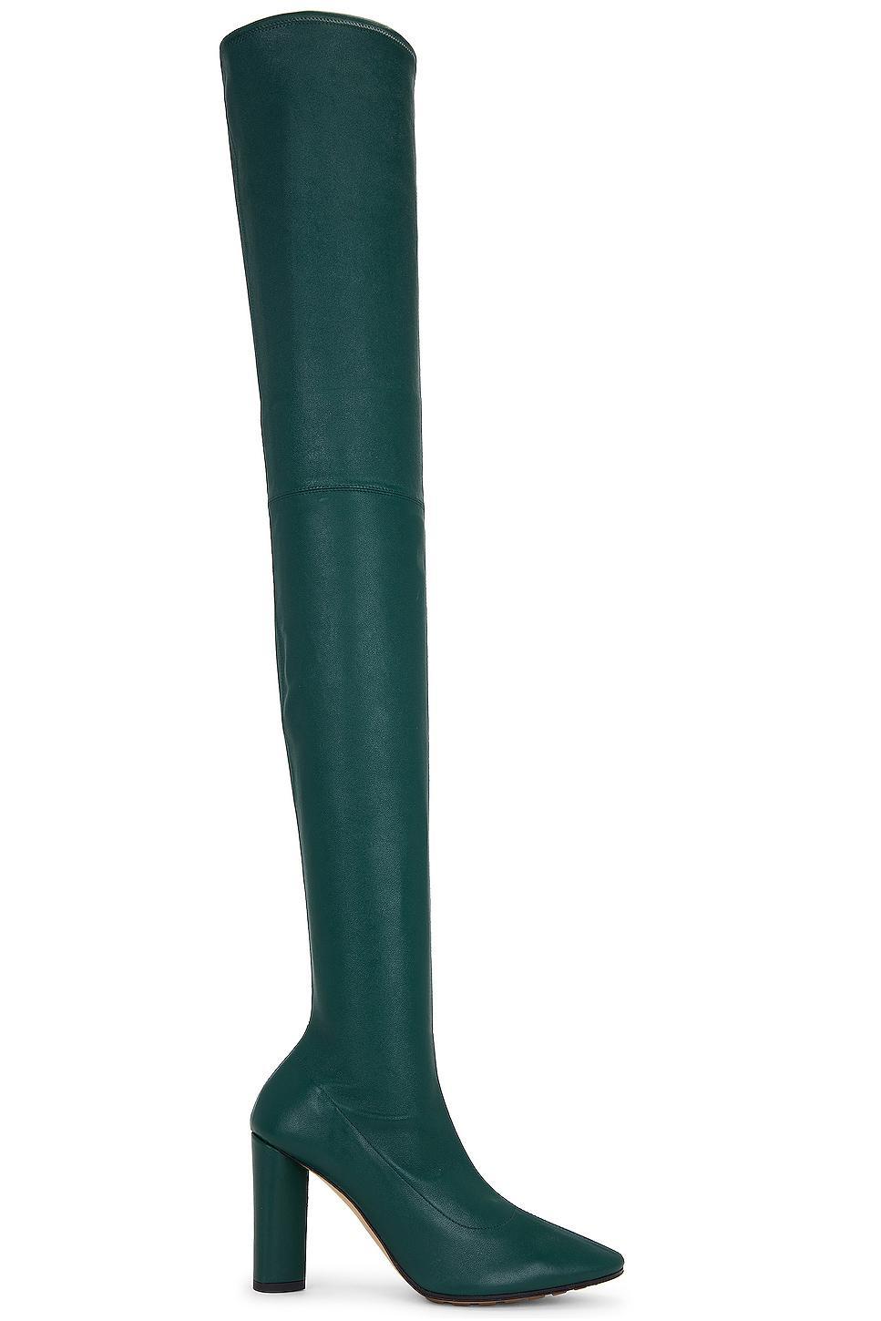 Bottega Veneta Tripod Thigh High Boot in Emerald Green - Dark Green. Size 39 (also in 36.5, 37, 39.5, 41). Product Image