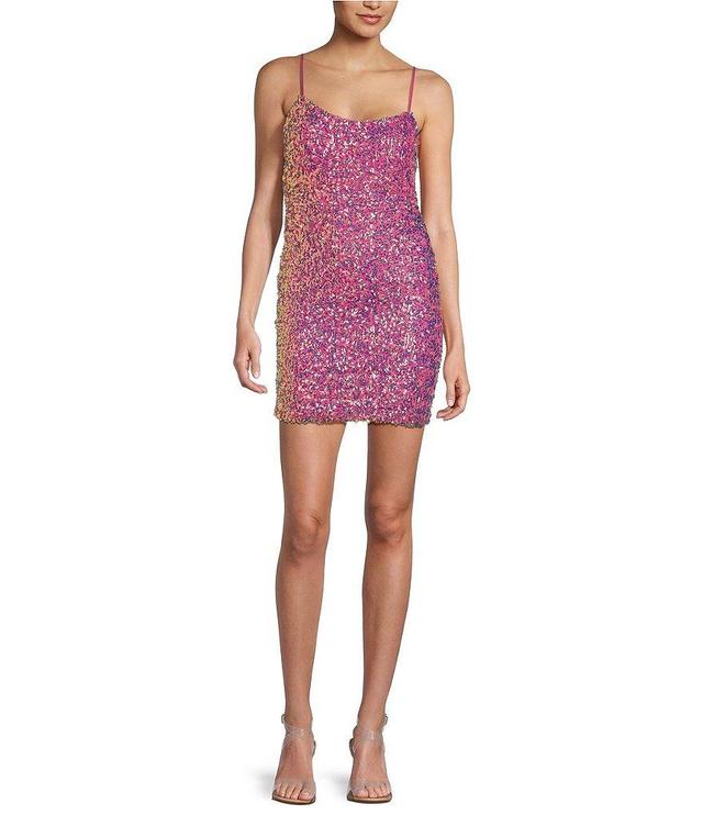 Honey and Rosie Sequin Scoop Neck Bodycon Mini Dress Product Image