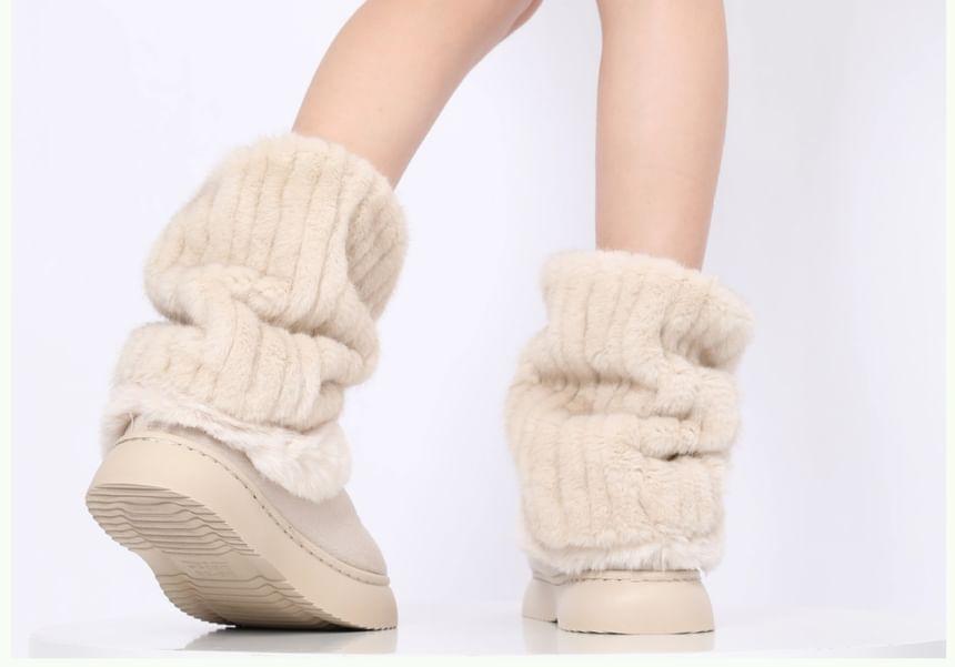 Plain Ribbed Fluffy Leg Warmers Product Image