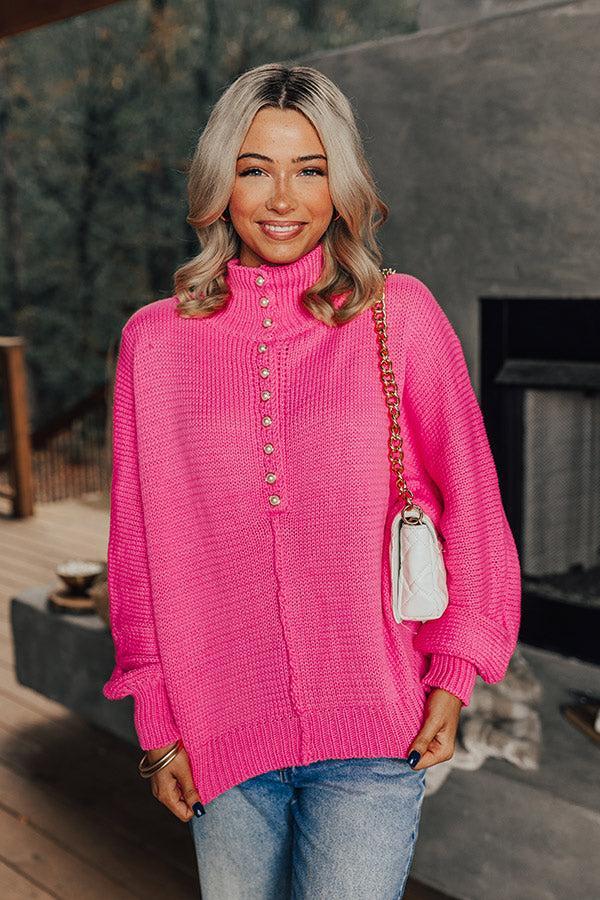 Apple Picking Pretty Knit Sweater In Bubblegum Pink Product Image