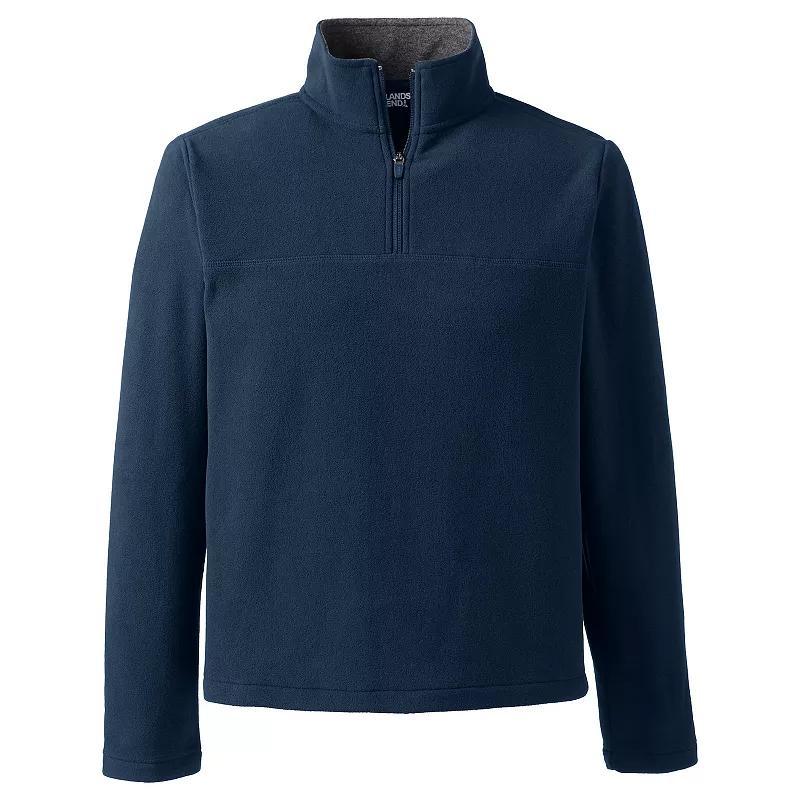 Big & Tall Lands End Fleece Quarter-Zip Pullover Top, Mens Green Product Image